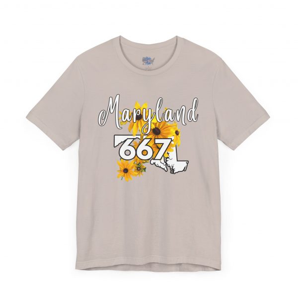 Maryland State Flower The Black-eyed Susan 667 Area Code by State of Mine Short Sleeve Tee, Casual Tee, Maryland Gift, Summer Shirt, State Pride Top, Floral Graphic Tee, Unisex T-Shirt - Image 32