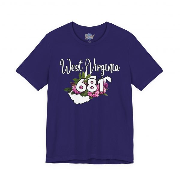 West Virginia State Flower the Rhododendron Area Code 681 by State of Mine Tee, Unisex Jersey Short Sleeve Shirt, Perfect for Gifts, Travel, and Casual Wear, Ideal for Summer, Birthdays, and [...] - Image 25
