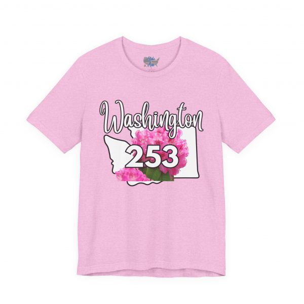 Washington State Flower the Pacific Rhododendron 253 Area Code by State of Mine Tee, Unisex Jersey Short Sleeve Shirt, Perfect for Gifts, Travel, and Casual Wear, Ideal for Summer, Birthdays, and [...] - Image 29