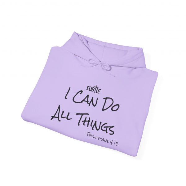 I Can Do All Things by Subtle--Unisex Hoodie, Cozy Sweatshirt, Faith-Based Inspirational Apparel, Philippians 4:13 - Image 6