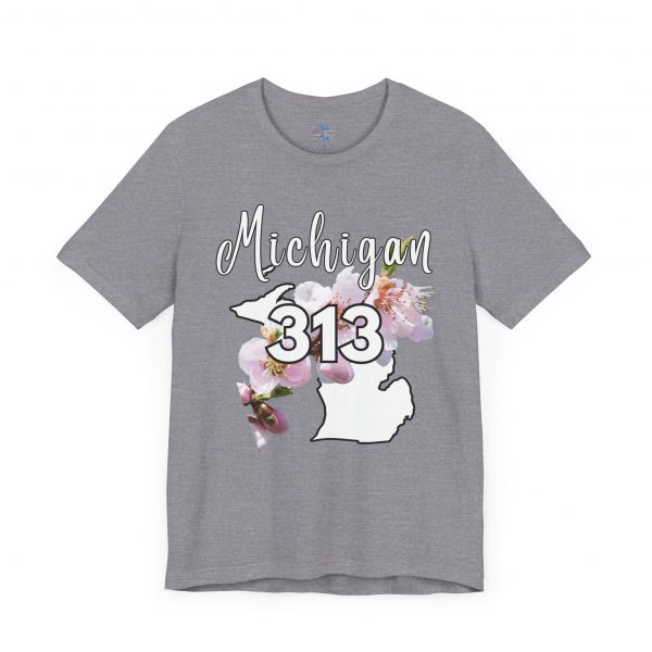 Michigan State Flower The Apple Blossom 313 Area Code by State of Mine. Unisex Jersey Short Sleeve Tee - Cozy Everyday Wear, Casual Style, Summer Essentials, Gift for Friends, Graphic Tee - Image 38