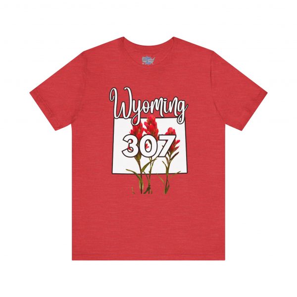 Wyoming State Flower The Indian Paintbrush Area Code 307 by State of Mine Tee - Unisex Jersey Short Sleeve T-Shirt, Nature Lover Gift, Travel Souvenir, Spring Style, Casual Wear - Image 49