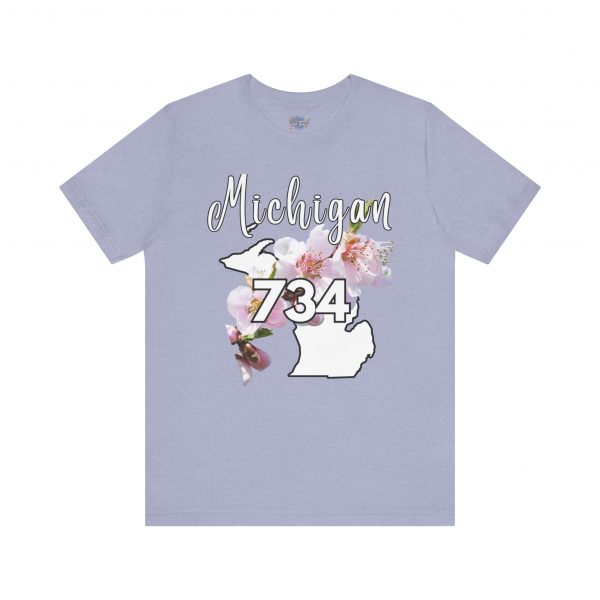 Michigan State Flower The Apple Blossom 734 Area Code by State of Mine. Unisex Jersey Short Sleeve Tee - Cozy Everyday Wear, Casual Style, Summer Essentials, Gift for Friends, Graphic Tee - Image 32