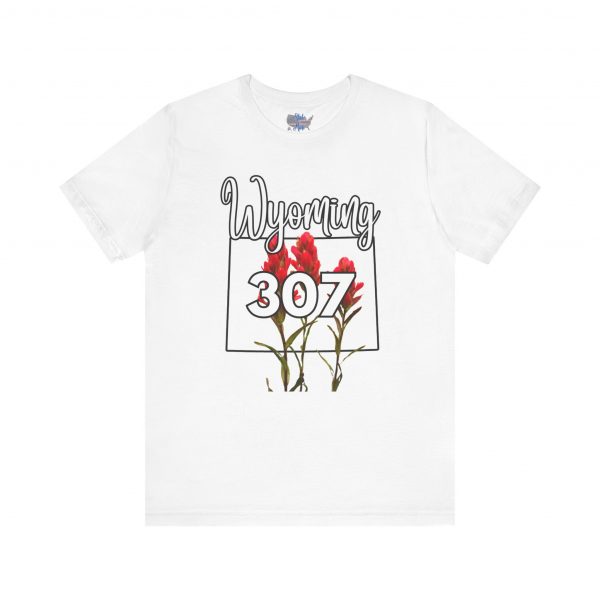 Wyoming State Flower The Indian Paintbrush Area Code 307 by State of Mine Tee - Unisex Jersey Short Sleeve T-Shirt, Nature Lover Gift, Travel Souvenir, Spring Style, Casual Wear - Image 5