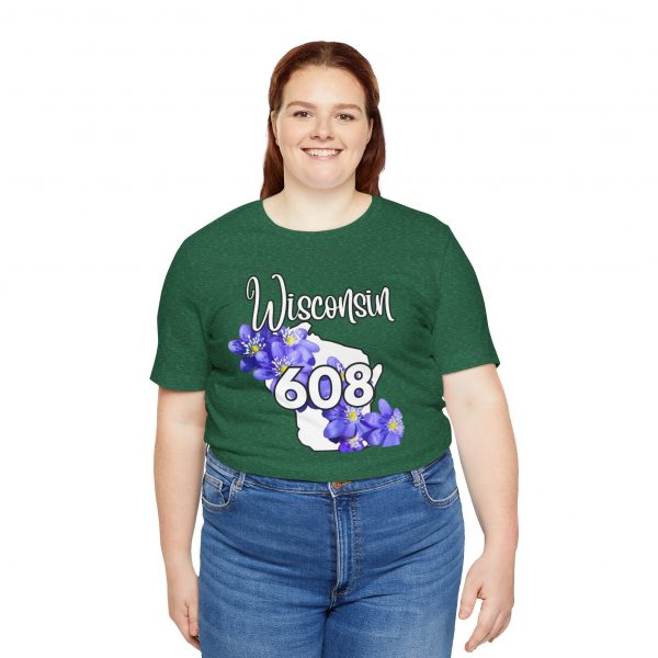 Wisconsin State Flower the Blue Violet by State of Mine 608 Area Code Tee, Unisex Jersey Short Sleeve Shirt, Perfect for Gifts, Travel, and Casual Wear, Ideal for Summer, Birthdays, and [...] - Image 18