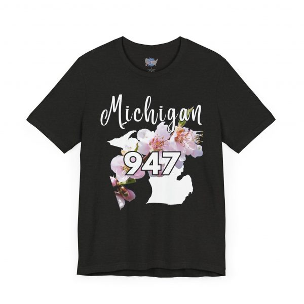 Michigan State Flower The Apple Blossom 947 Area Code by State of Mine. Unisex Jersey Short Sleeve Tee - Cozy Everyday Wear, Casual Style, Summer Essentials, Gift for Friends, Graphic Tee - Image 26