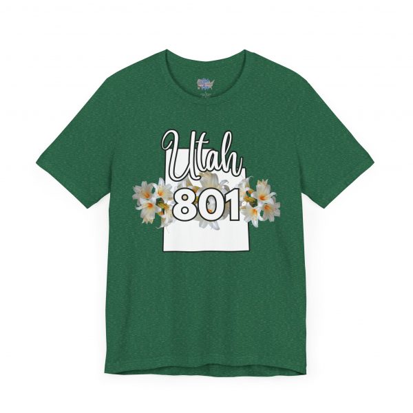 Utah State Flower Sego Lily 801 Area Code by State of Mine Floral Unisex Tee, Casual Shirt, Vintage Vibe, Gift for Utah Lovers, Summer Wear, Vacation Essential - Image 31
