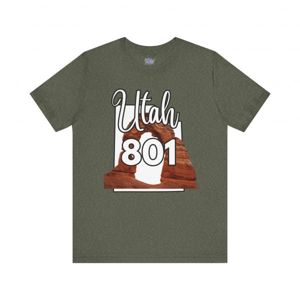 Utah 801 Area Code Arches by State of Mine. Unisex Jersey Tee, Outdoor Adventure Shirt, Travel Gift, Casual Wear, Summer Tee, Unique Design - Image 25