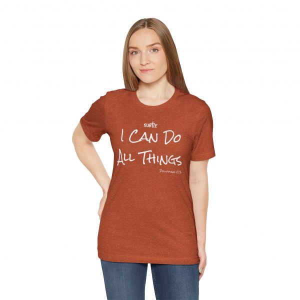I Can Do All Things by Subtle Merch--Unisex Dark Colored Heavy Cotton T-Shirt, Faith-Based and Inspirational, Philippians 4:13 - Image 8