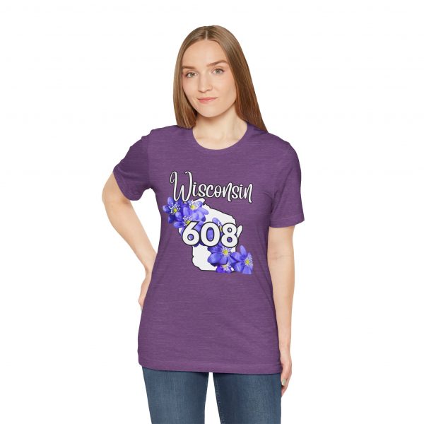 Wisconsin State Flower the Blue Violet by State of Mine 608 Area Code Tee, Unisex Jersey Short Sleeve Shirt, Perfect for Gifts, Travel, and Casual Wear, Ideal for Summer, Birthdays, and [...] - Image 24