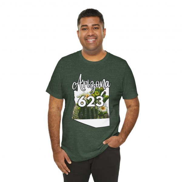 Arizona State Flower the Saguaro Blossom Area Code 623 by State of Mine  Tee, Unisex Jersey Short Sleeve Shirt, Perfect for Gifts, Travel, and Casual Wear, Ideal for Summer, Birthdays, and [...] - Image 2