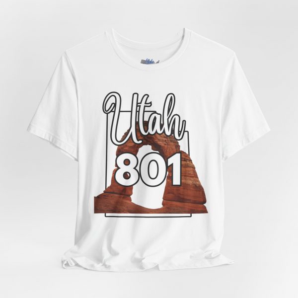 Utah 801 Area Code Arches by State of Mine. Unisex Jersey Tee, Outdoor Adventure Shirt, Travel Gift, Casual Wear, Summer Tee, Unique Design - Image 7