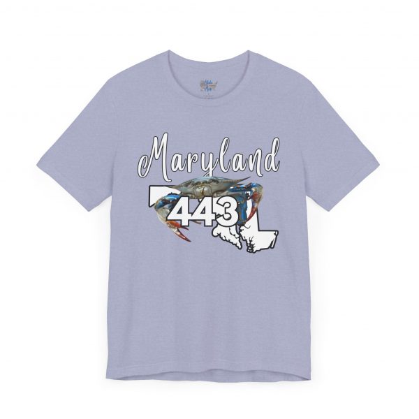 Maryland Blue Crab Design 443 Area Code by State of Mine Short Sleeve Tee, Unisex Summer Shirt, State Pride Tee, Beach T-Shirt, Gift for Marylanders - Image 43