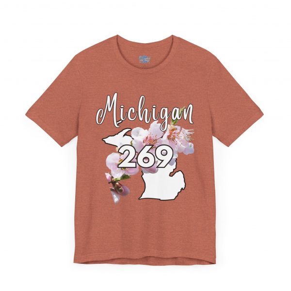 Michigan State Flower The Apple Blossom 269 Area Code by State of Mine. Unisex Jersey Short Sleeve Tee - Cozy Everyday Wear, Casual Style, Summer Essentials, Gift for Friends, Graphic Tee - Image 14