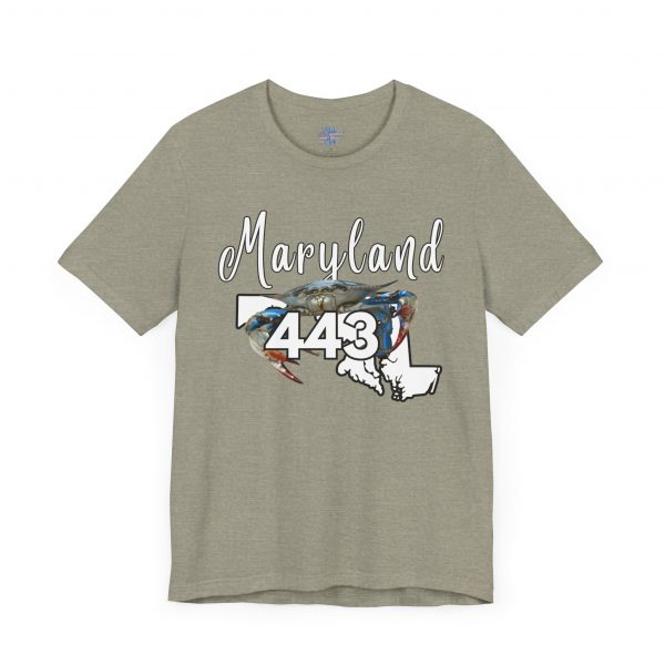 Maryland Blue Crab Design 443 Area Code by State of Mine Short Sleeve Tee, Unisex Summer Shirt, State Pride Tee, Beach T-Shirt, Gift for Marylanders - Image 35
