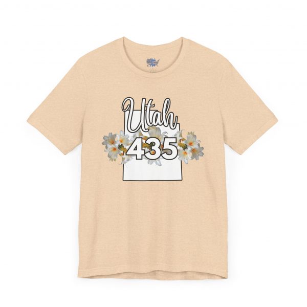 Utah State Flower Sego Lily 435 Area Code by State of Mine Floral Unisex Tee, Casual Shirt, Vintage Vibe, Gift for Utah Lovers, Summer Wear, Vacation Essential - Image 7