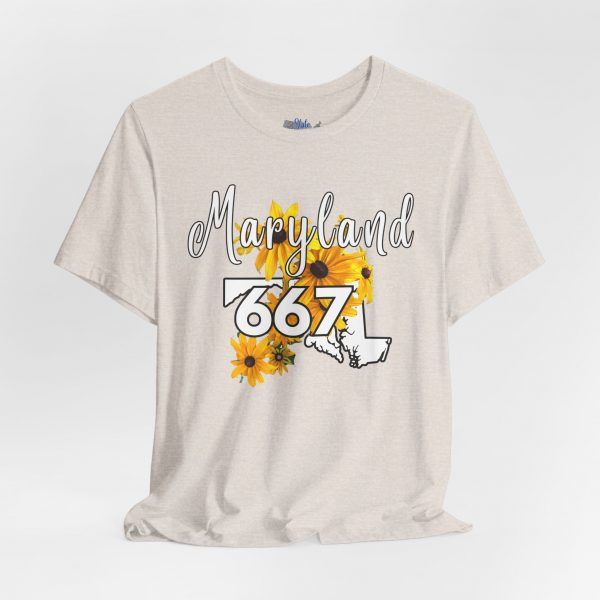 Maryland State Flower The Black-eyed Susan 667 Area Code by State of Mine Short Sleeve Tee, Casual Tee, Maryland Gift, Summer Shirt, State Pride Top, Floral Graphic Tee, Unisex T-Shirt - Image 16