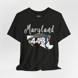 Maryland Blue Crab Design 443 Area Code by State of Mine Short Sleeve Tee, Unisex Summer Shirt, State Pride Tee, Beach T-Shirt, Gift for Marylanders