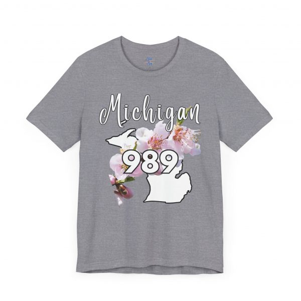 Michigan State Flower The Apple Blossom 989 Area Code by State of Mine. Unisex Jersey Short Sleeve Tee - Cozy Everyday Wear, Casual Style, Summer Essentials, Gift for Friends, Graphic Tee - Image 38