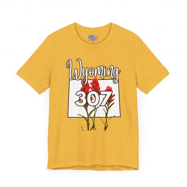 Wyoming State Flower The Indian Paintbrush Area Code 307 by State of Mine Tee - Unisex Jersey Short Sleeve T-Shirt, Nature Lover Gift, Travel Souvenir, Spring Style, Casual Wear - Image 31
