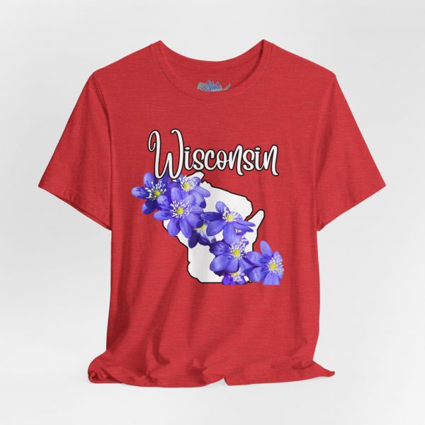Wisconsin Floral Tee, Unisex Jersey Short Sleeve Shirt, Perfect for Gifts, Travel, and Casual Wear, Ideal for Summer, Birthdays, and [...] - Image 25
