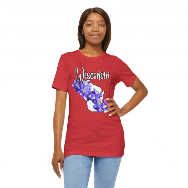 Wisconsin Floral Tee, Unisex Jersey Short Sleeve Shirt, Perfect for Gifts, Travel, and Casual Wear, Ideal for Summer, Birthdays, and [...] - Image 26
