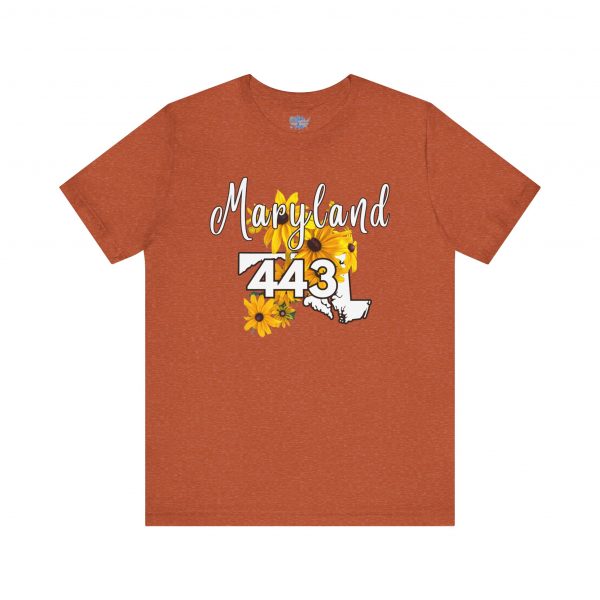 Maryland State Flower The Black-eyed Susan 443 Area Code by State of Mine Short Sleeve Tee, Casual Tee, Maryland Gift, Summer Shirt, State Pride Top, Floral Graphic Tee, Unisex T-Shirt - Image 17
