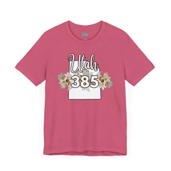 Utah State Flower Sego Lily 385 Area Code by State of Mine Floral Unisex Tee, Casual Shirt, Vintage Vibe, Gift for Utah Lovers, Summer Wear, Vacation Essential - Image 51