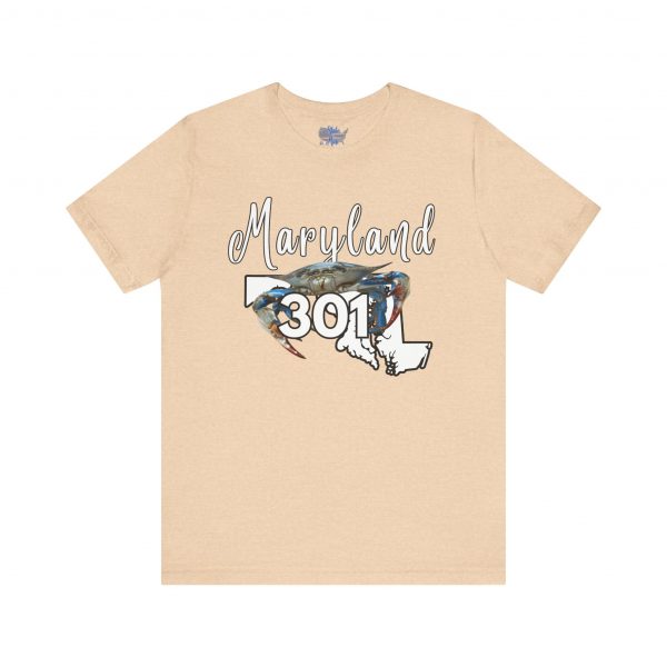 Maryland Crabs 301 Area Code by State of Mine Short Sleeve Tee, Unisex Summer Shirt, State Pride Tee, Beach T-Shirt, Gift for Marylanders - Image 2