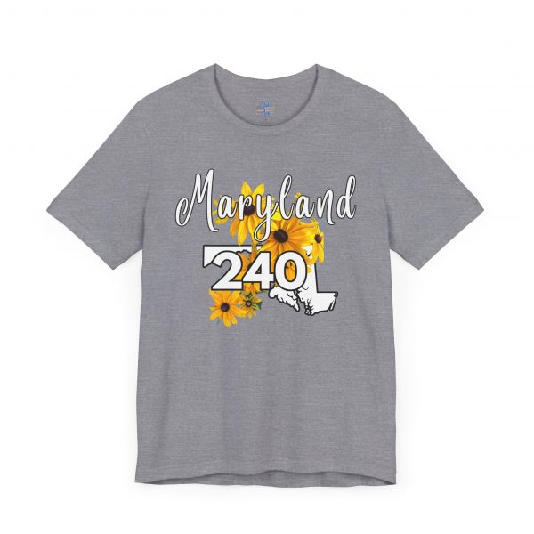 Maryland State Flower The Black-eyed Susan 240 Area Code by State of Mine Short Sleeve Tee, Casual Tee, Maryland Gift, Summer Shirt, State Pride Top, Floral Graphic Tee, Unisex T-Shirt - Image 35