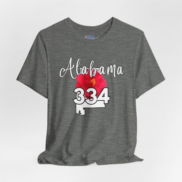 Alabama State Flower the Camellia 334 Area Code Tee by Simply Stated, Casual Summer Wear, State Pride T-Shirt, Travel Souvenir, Gift for Him/Her, Festival Outfit, Outdoor Activities - Image 14