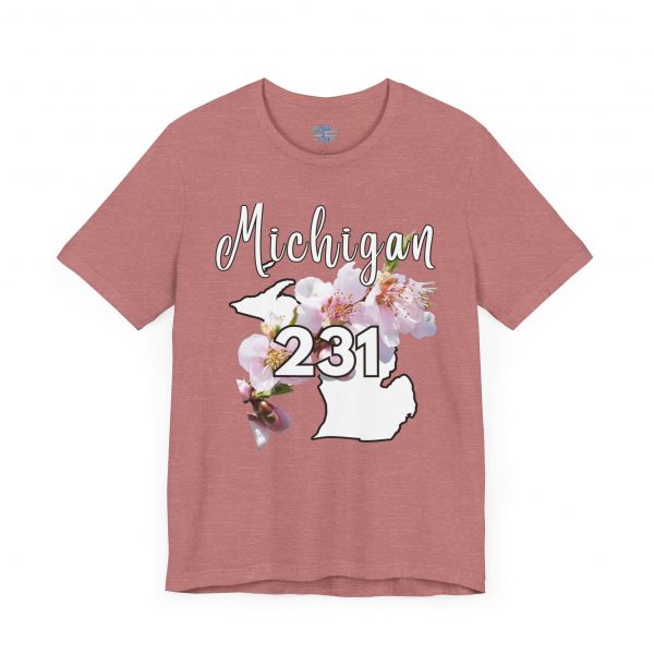 Michigan State Flower The Apple Blossom 231 Area Code by State of Mine. Unisex Jersey Short Sleeve Tee - Cozy Everyday Wear, Casual Style, Summer Essentials, Gift for Friends, Graphic Tee - Image 10