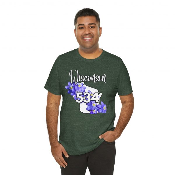 Wisconsin State Flower the Blue Violet by State of Mine Area Code 534 Tee, Unisex Jersey Short Sleeve Shirt, Perfect for Gifts, Travel, and Casual Wear, Ideal for Summer, Birthdays, and [...] - Image 20