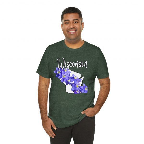 Wisconsin Floral Tee, Unisex Jersey Short Sleeve Shirt, Perfect for Gifts, Travel, and Casual Wear, Ideal for Summer, Birthdays, and [...] - Image 20