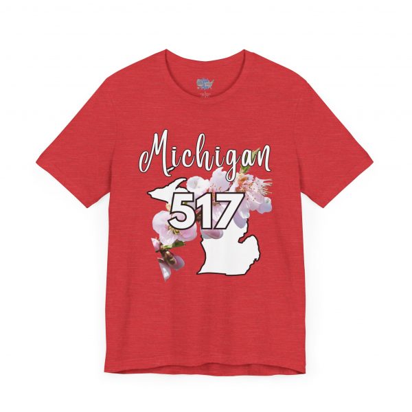 Michigan State Flower The Apple Blossom 517 Area Code by State of Mine. Unisex Jersey Short Sleeve Tee - Cozy Everyday Wear, Casual Style, Summer Essentials, Gift for Friends, Graphic Tee - Image 54