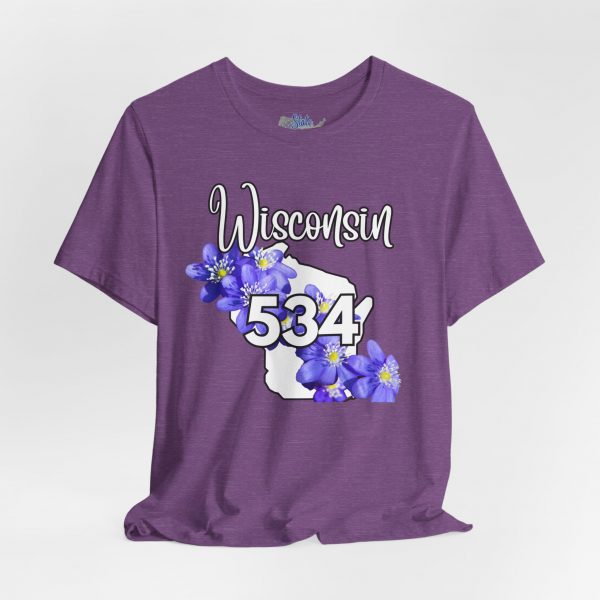 Wisconsin State Flower the Blue Violet by State of Mine Area Code 534 Tee, Unisex Jersey Short Sleeve Shirt, Perfect for Gifts, Travel, and Casual Wear, Ideal for Summer, Birthdays, and [...] - Image 23