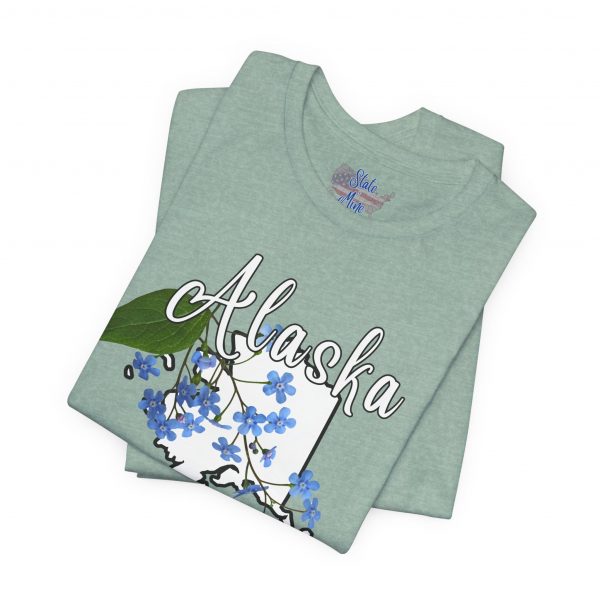 Alaska State Flower T-Shirt the Alpine Forget-Me-Not by State of Mine Graphic Tee, Unisex Shirt, Gift for Travelers, Casual Wear, Summer Fashion, Alaska Souvenir - Image 2