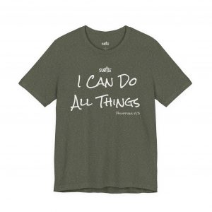 I Can Do All Things by Subtle Merch--Unisex Dark Colored Heavy Cotton T-Shirt, Faith-Based and Inspirational, Philippians 4:13