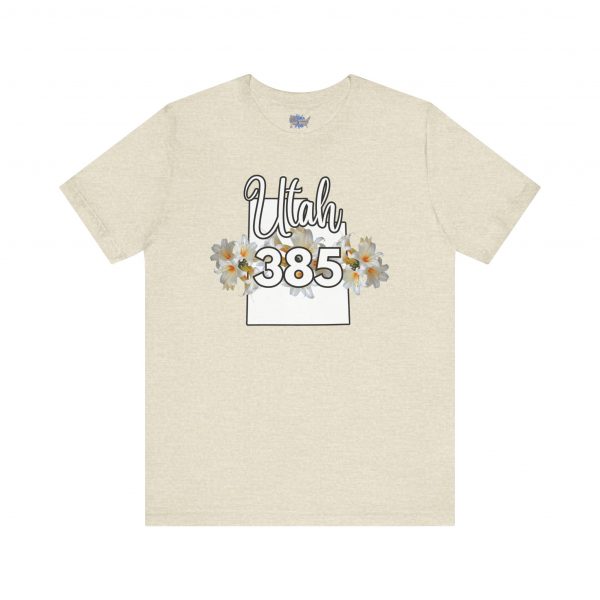 Utah State Flower Sego Lily 385 Area Code by State of Mine Floral Unisex Tee, Casual Shirt, Vintage Vibe, Gift for Utah Lovers, Summer Wear, Vacation Essential - Image 17