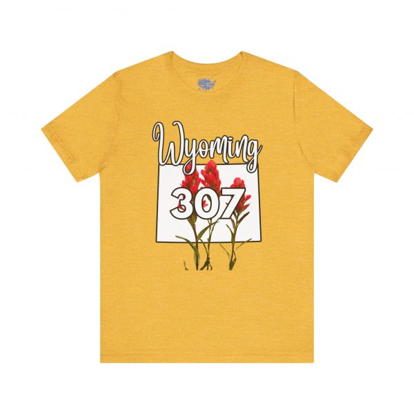 Wyoming State Flower The Indian Paintbrush Area Code 307 by State of Mine Tee - Unisex Jersey Short Sleeve T-Shirt, Nature Lover Gift, Travel Souvenir, Spring Style, Casual Wear - Image 29