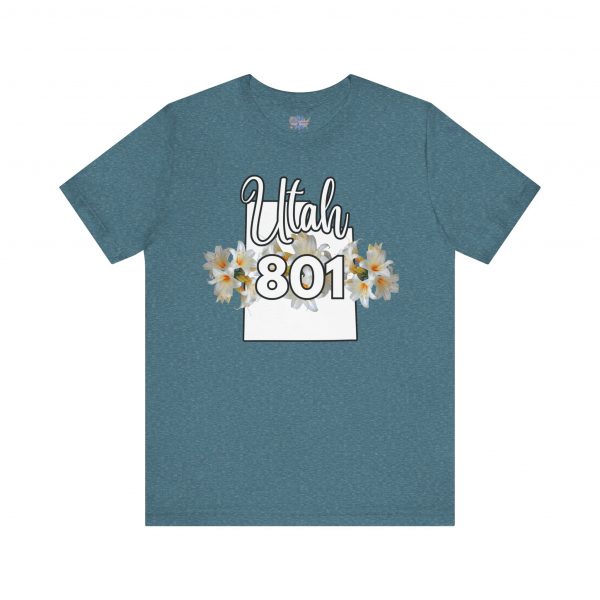 Utah State Flower Sego Lily 801 Area Code by State of Mine Floral Unisex Tee, Casual Shirt, Vintage Vibe, Gift for Utah Lovers, Summer Wear, Vacation Essential - Image 37