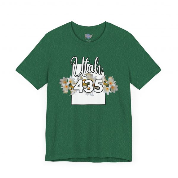 Utah State Flower Sego Lily 435 Area Code by State of Mine Floral Unisex Tee, Casual Shirt, Vintage Vibe, Gift for Utah Lovers, Summer Wear, Vacation Essential - Image 31