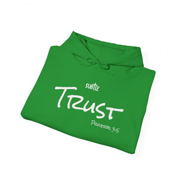 Trust by Subtle--Unisex Dark Colored Hoodie, Cozy Sweatshirt, Faith-Based Inspirational Apparel, Proverbs 3:5 - Image 12