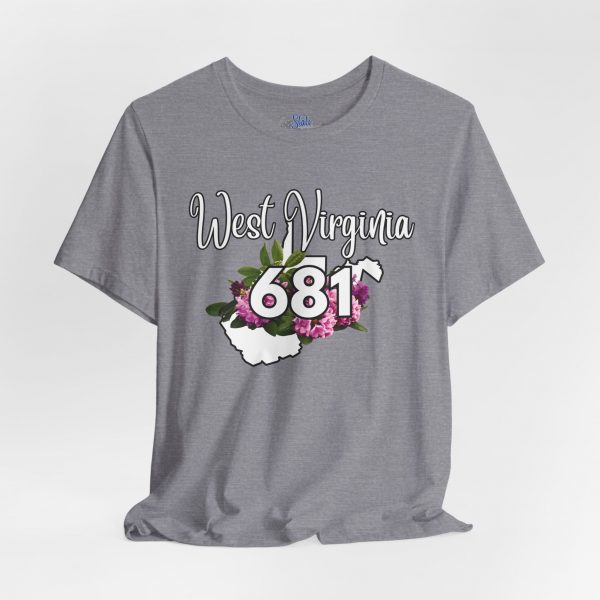 West Virginia State Flower the Rhododendron Area Code 681 by State of Mine Tee, Unisex Jersey Short Sleeve Shirt, Perfect for Gifts, Travel, and Casual Wear, Ideal for Summer, Birthdays, and [...] - Image 19
