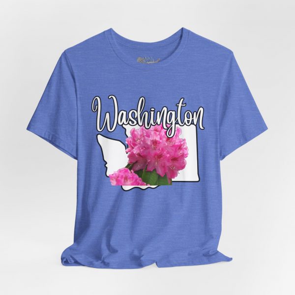 Washington State Flower the Pacific Rhododendron by State of Mine Tee, Unisex Jersey Short Sleeve Shirt, Perfect for Gifts, Travel, and Casual Wear, Ideal for Summer, Birthdays, and [...] - Image 5