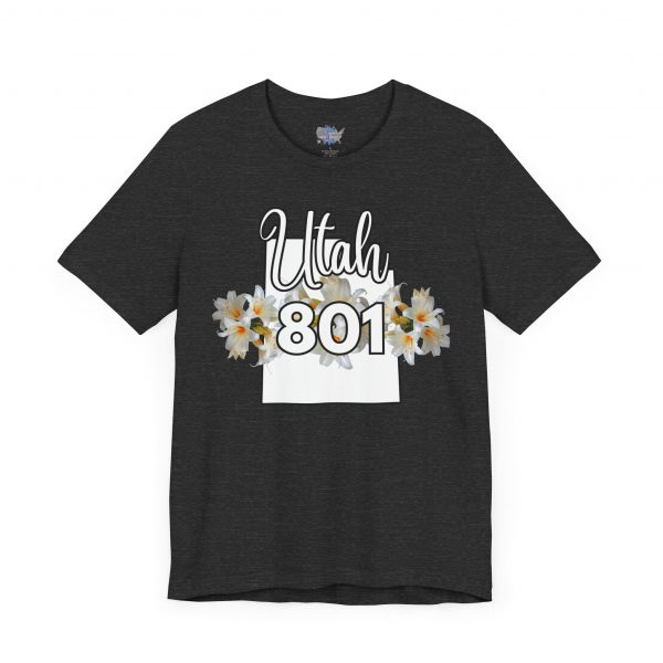 Utah State Flower Sego Lily 801 Area Code by State of Mine Floral Unisex Tee, Casual Shirt, Vintage Vibe, Gift for Utah Lovers, Summer Wear, Vacation Essential - Image 43