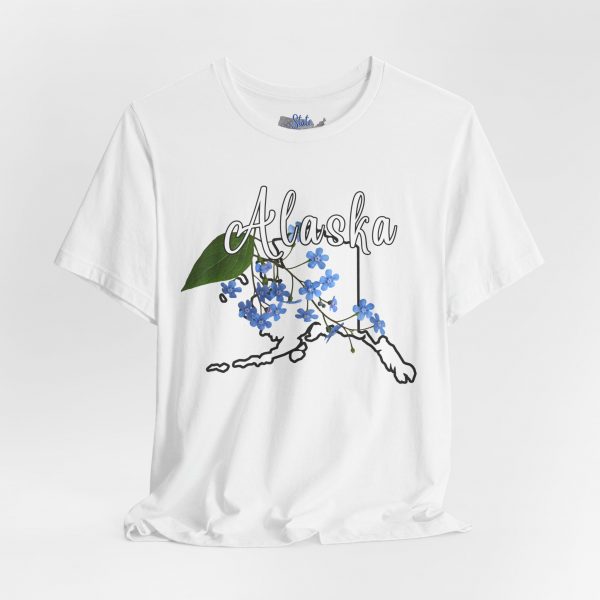 Alaska State Flower T-Shirt the Alpine Forget-Me-Not by State of Mine Graphic Tee, Unisex Shirt, Gift for Travelers, Casual Wear, Summer Fashion, Alaska Souvenir - Image 3