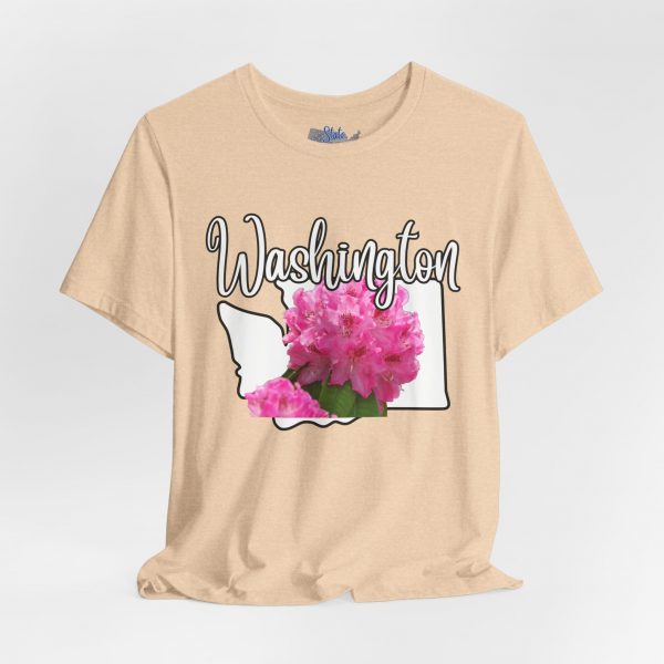 Washington State Flower the Pacific Rhododendron by State of Mine Tee, Unisex Jersey Short Sleeve Shirt, Perfect for Gifts, Travel, and Casual Wear, Ideal for Summer, Birthdays, and [...] - Image 9