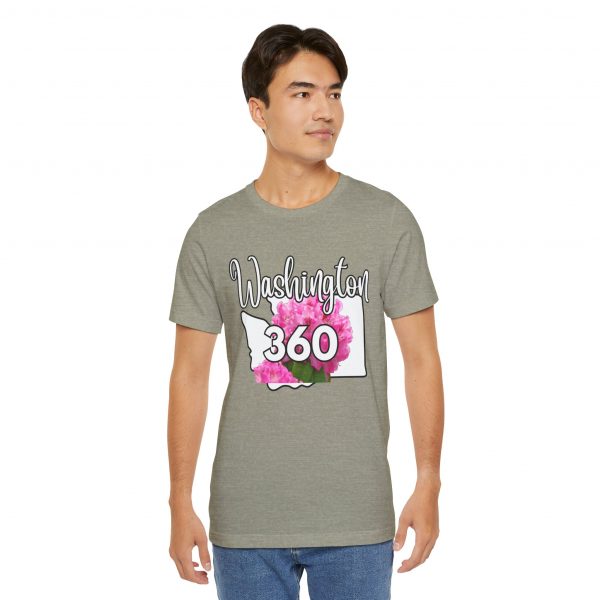 Washington State Flower the Pacific Rhododendron 360 Area Code by State of Mine Tee, Unisex Jersey Short Sleeve Shirt, Perfect for Gifts, Travel, and Casual Wear, Ideal for Summer, Birthdays, and [...] - Image 18