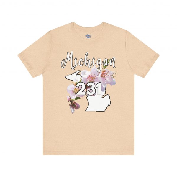 Michigan State Flower The Apple Blossom 231 Area Code by State of Mine. Unisex Jersey Short Sleeve Tee - Cozy Everyday Wear, Casual Style, Summer Essentials, Gift for Friends, Graphic Tee - Image 16